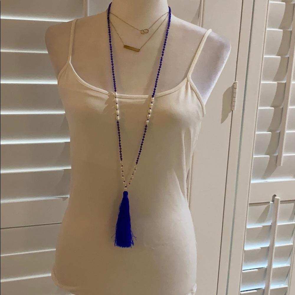 Freshwater pearl and Royal blue necklace!